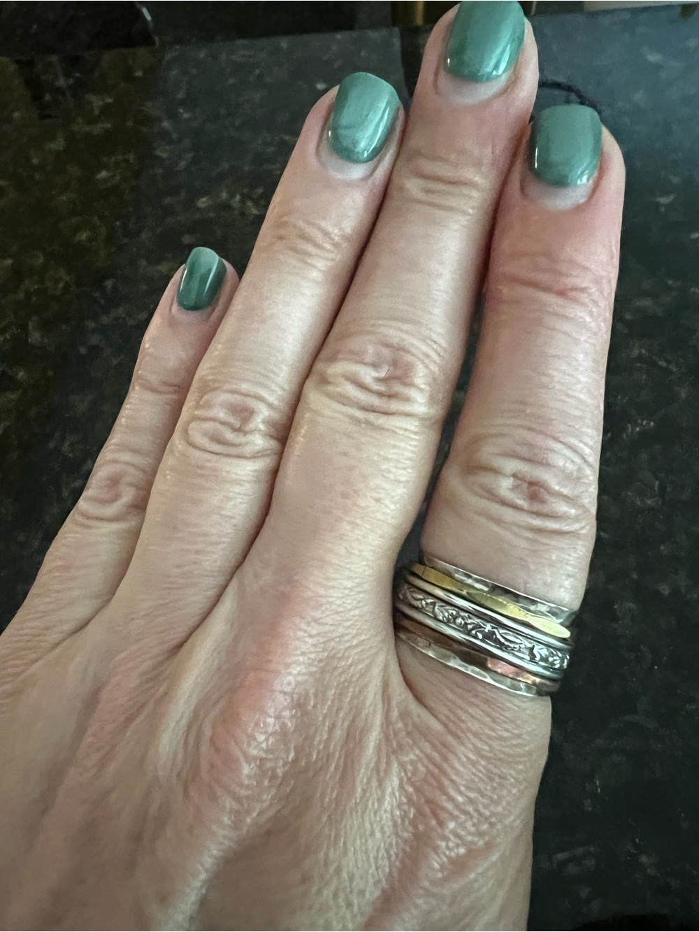 Mixed-Metal Stacking Sterling Silver Spinner Ring